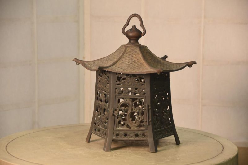Japanese Bronze Hanging Lantern Width:320mm - Image 2