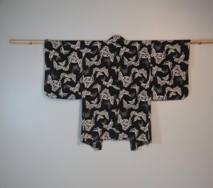 Japanese Vintage Silk Butterfly Design Haori Jacket