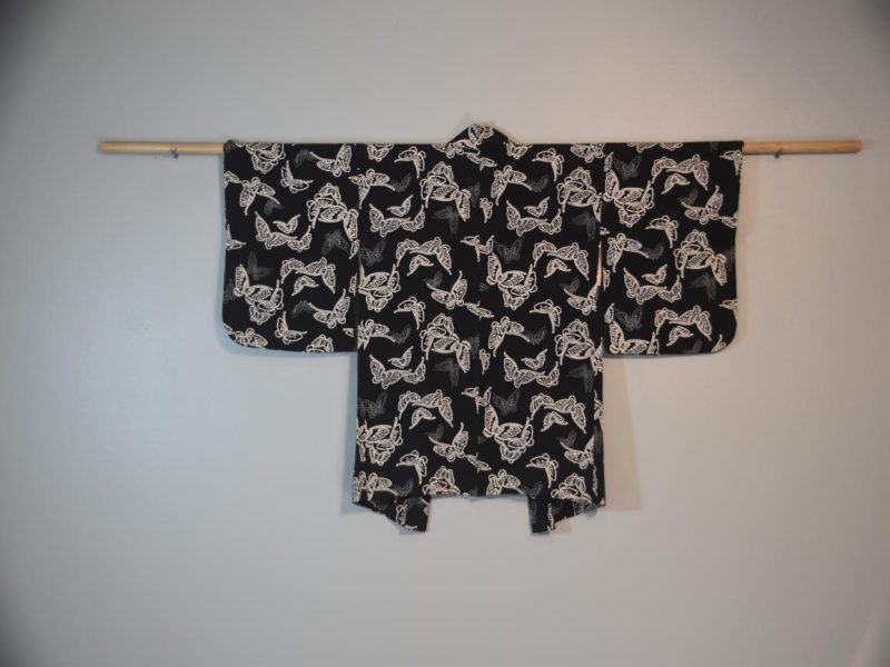 Japanese Vintage Silk Butterfly Design Haori Jacket