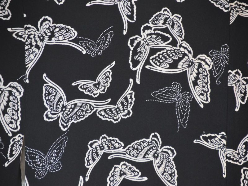 Japanese Vintage Silk Butterfly Design Haori Jacket - Image 2