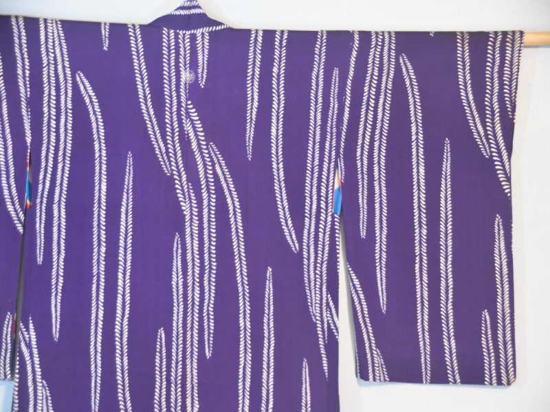 Japanese Vintage Silk Haori Jacket Deep Purple - Image 11