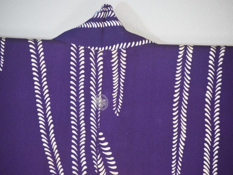 Japanese Vintage Silk Haori Jacket Deep Purple - Image 5