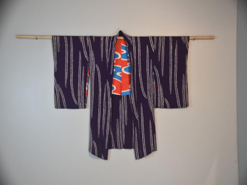 Japanese Vintage Silk Haori Jacket Deep Purple