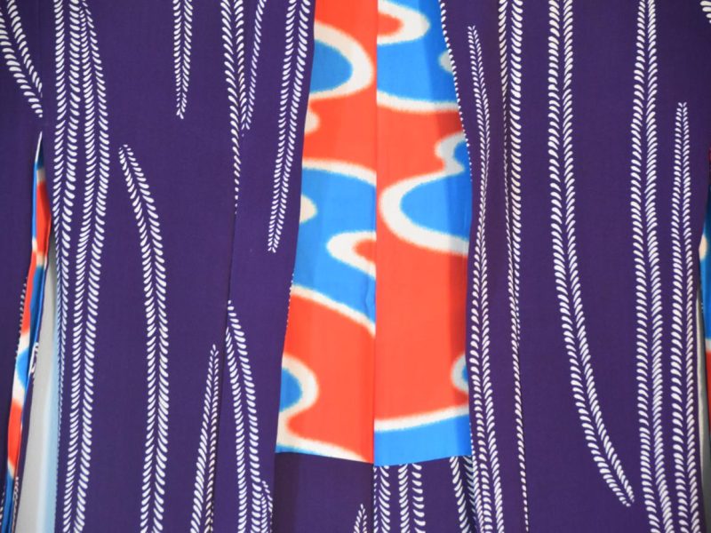 Japanese Vintage Silk Haori Jacket Deep Purple - Image 9
