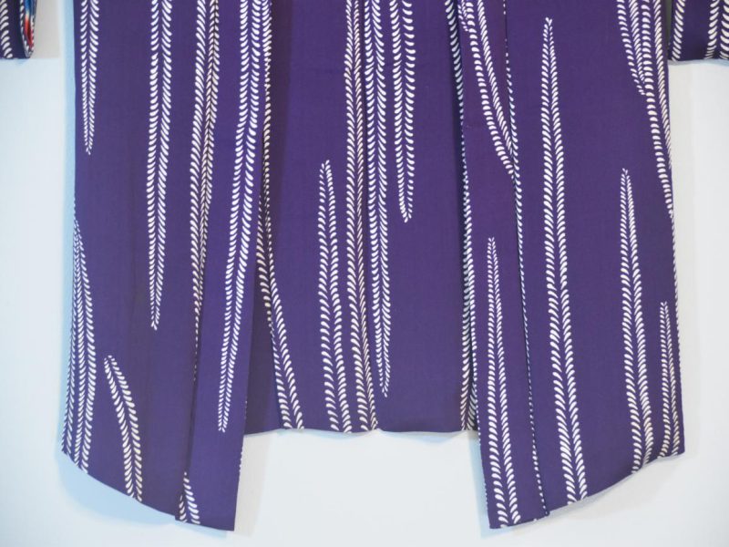 Japanese Vintage Silk Haori Jacket Deep Purple - Image 7