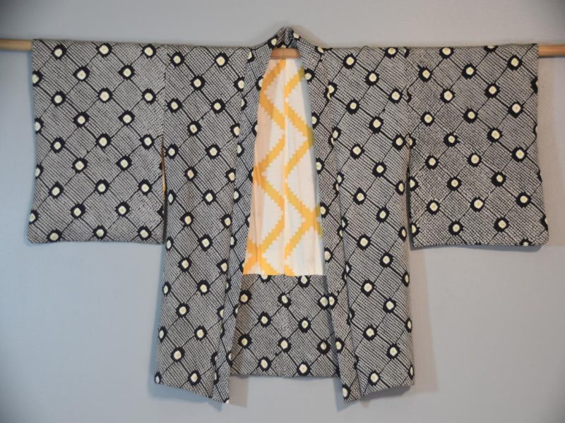 Japanese Vintage Silk Shibori Haori Jacket - Image 7