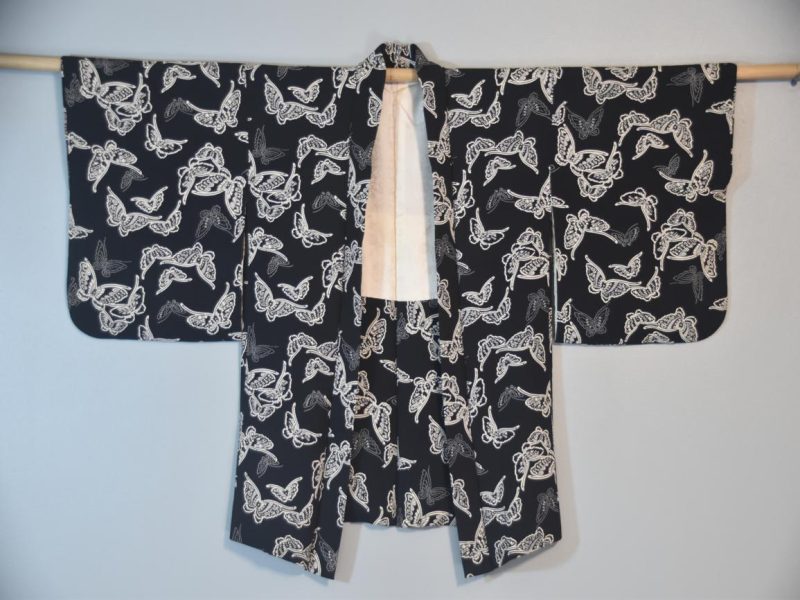 Japanese Vintage Silk Butterfly Design Haori Jacket - Image 3