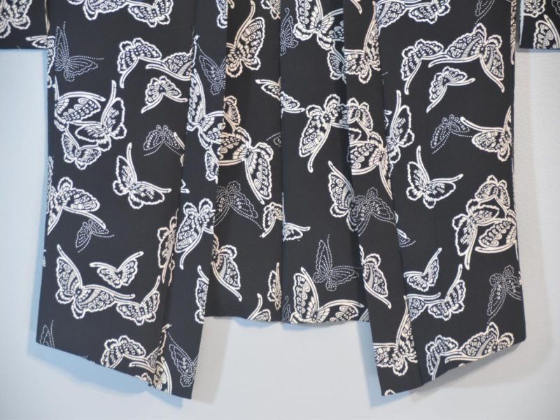 Japanese Vintage Silk Butterfly Design Haori Jacket - Image 7
