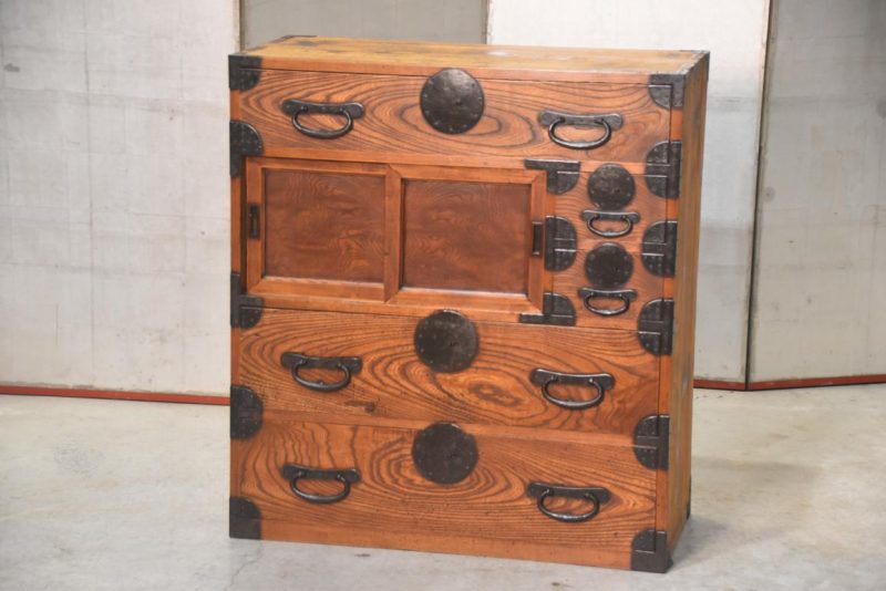 Antique Japanese Elm Merchant Chest Choba Dansu Width:760mm
