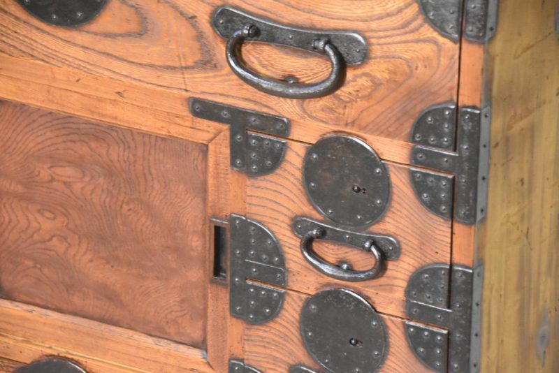 Antique Japanese Elm Merchant Chest Choba Dansu Width:760mm - Image 10