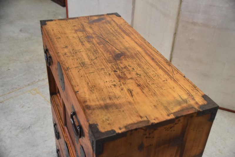 Antique Japanese Elm Merchant Chest Choba Dansu Width:760mm - Image 7