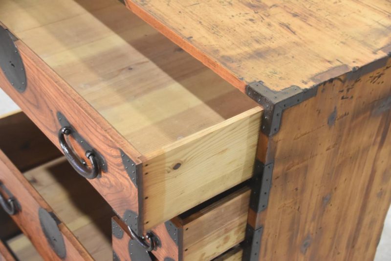 Antique Japanese Elm Merchant Chest Choba Dansu Width:760mm - Image 4