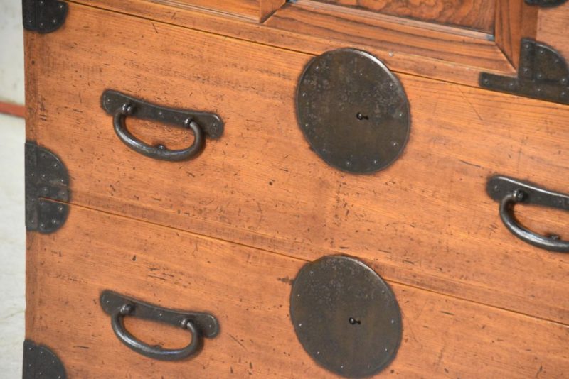 Antique Japanese Elm Merchant Chest Choba Dansu Width:825mm - Image 9