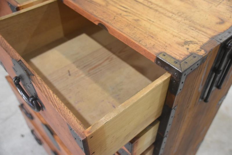 Antique Japanese Elm Merchant Chest Choba Dansu Width:825mm - Image 4