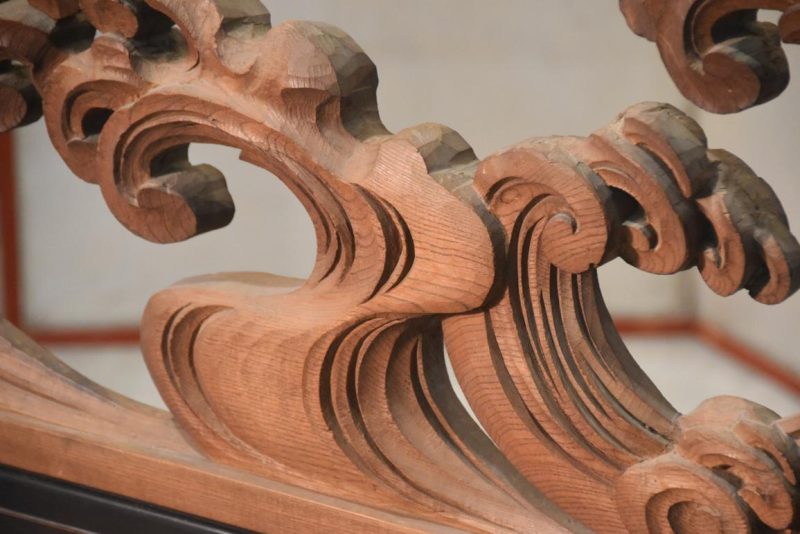 Japanese Wave Rama Carved Wooden Transom Width:1755mm - Image 6
