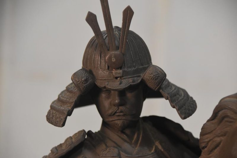 Vintage Bronze Samurai on Horse Back Statue Width:540mm - Image 6