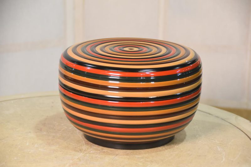 Japanese Spinning Top Design Lidded Container Width:227mm