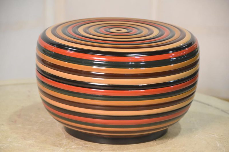 Japanese Spinning Top Design Lidded Container Width:227mm - Image 2