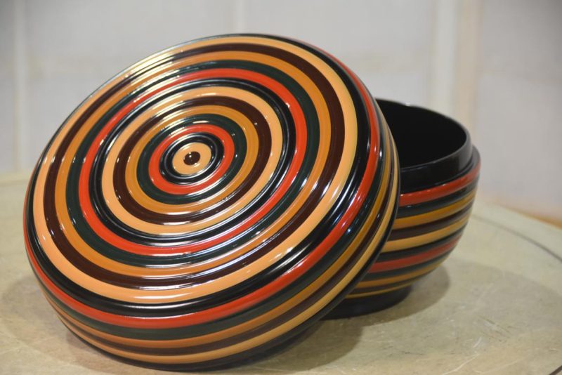 Japanese Spinning Top Design Lidded Container Width:227mm - Image 5