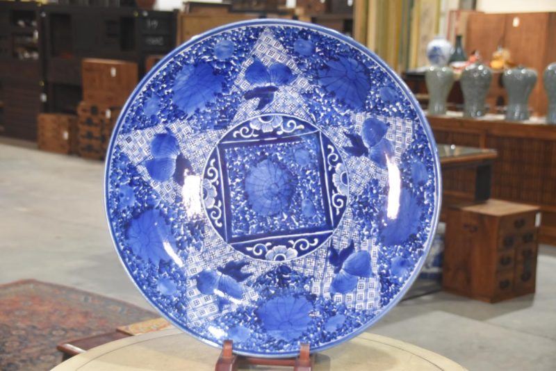 Japanese Blue and White Porcelain Plate Width:460mm - Image 3