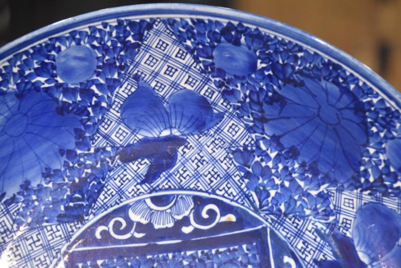 Japanese Blue and White Porcelain Plate Width:460mm - Image 2