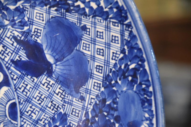 Japanese Blue and White Porcelain Plate Width:460mm - Image 7