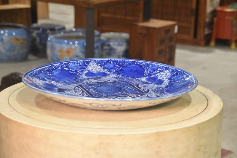 Japanese Blue and White Porcelain Plate Width:460mm - Image 6