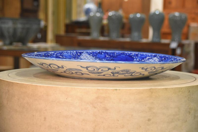 Japanese Blue and White Porcelain Plate Width:460mm - Image 5