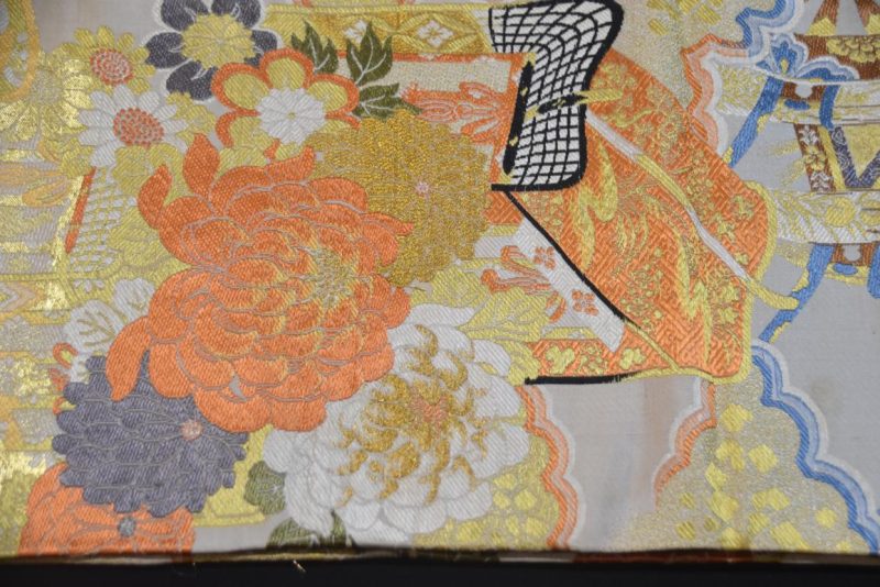 Vintage Maru Obi Sash Table Runner with Cranes Length:4000mm - Image 4