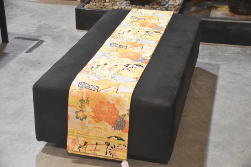 Vintage Maru Obi Sash Table Runner with Cranes Length:4000mm