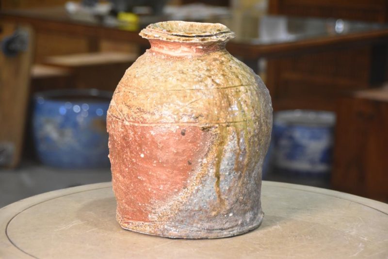 Shigaraki Wood Fired Tsubo Vase Width:220mm - Image 6