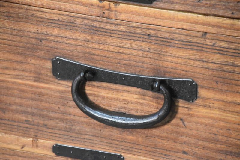 Antique Japanese Kannon Biraki Isho Tansu Clothing Chest 2 Sections Width:960mm - Image 6