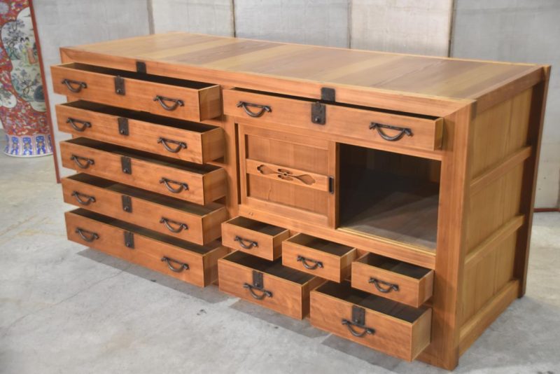 Antique Multi Drawer Japanese Sideboard Width:1875mm - Image 8
