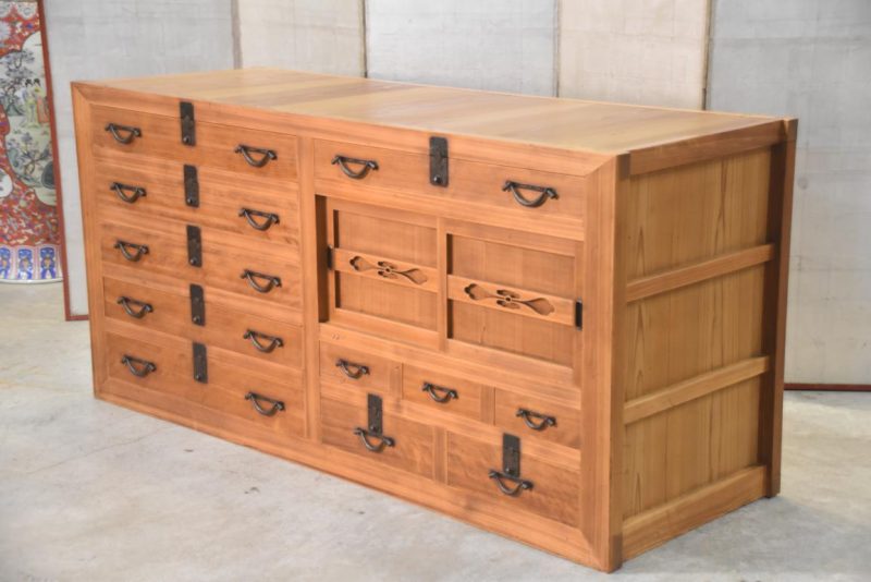 Antique Multi Drawer Japanese Sideboard Width:1875mm - Image 4