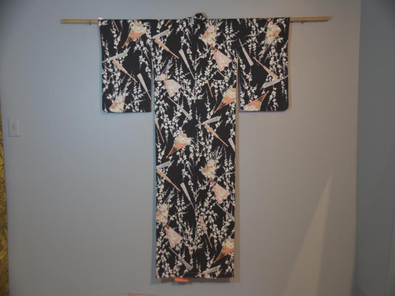 Japanese Kimono in an overall pattern with Cherry Blossoms