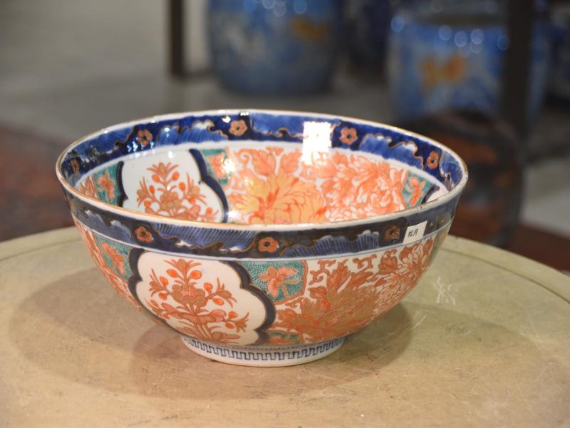 Japanese Coloured Imari Porcelain Bowl Width:300mm