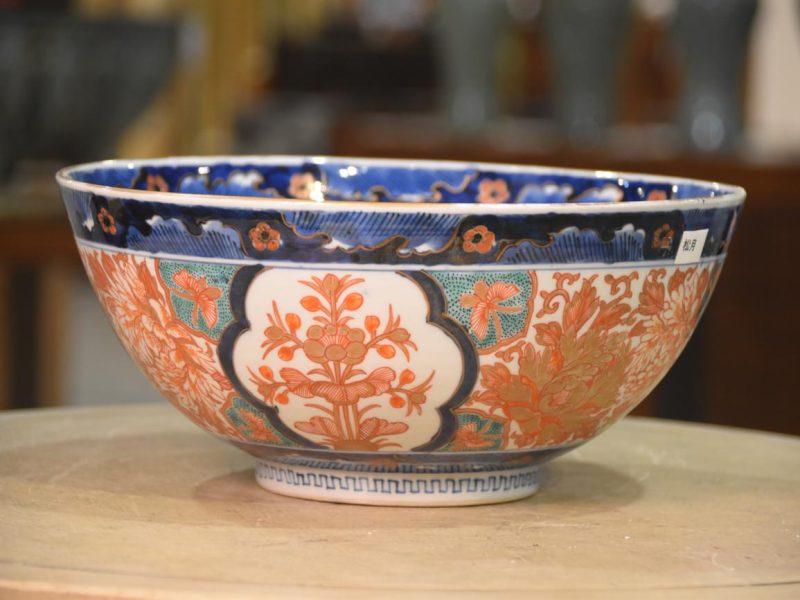 Japanese Coloured Imari Porcelain Bowl Width:300mm - Image 2