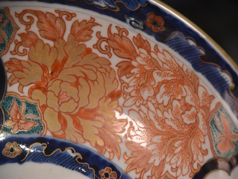 Japanese Coloured Imari Porcelain Bowl Width:300mm - Image 4