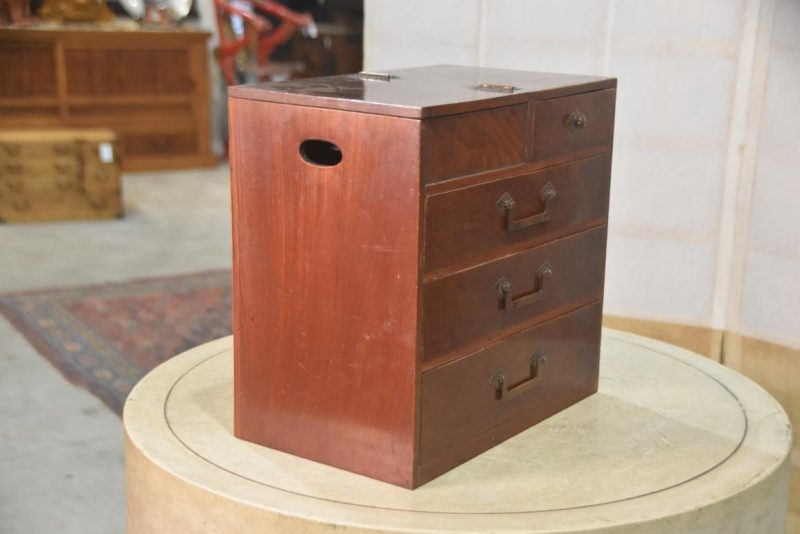 Japanese Burled Elm Sewing Box Width:305mm - Image 5