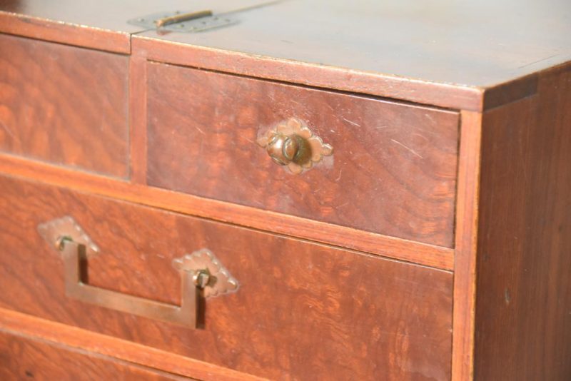 Japanese Burled Elm Sewing Box Width:305mm - Image 3
