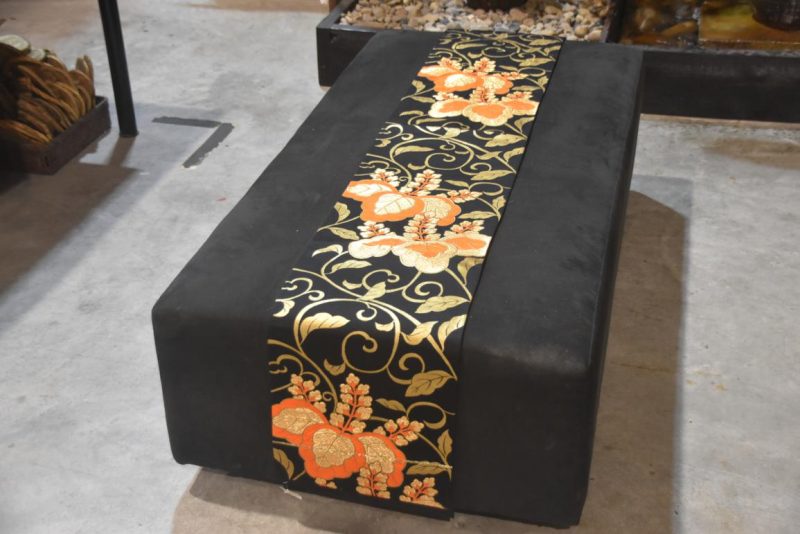 Vintage Red and Black Obi Table Runner  Length:4000mm
