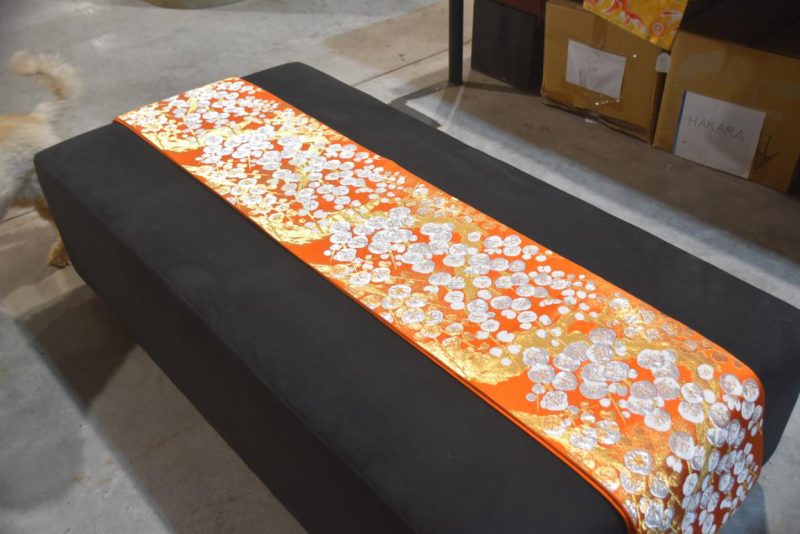Fukuro Vintage Obi Table Runner with Cherry Blossoms Length:4000mm - Image 6