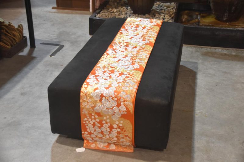 Fukuro Vintage Obi Table Runner with Cherry Blossoms Length:4000mm