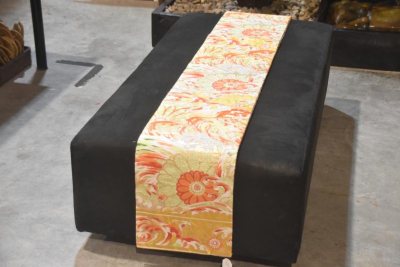 Vintage Maru Obi Sash Table Runner with Wave Design Length:4000mm