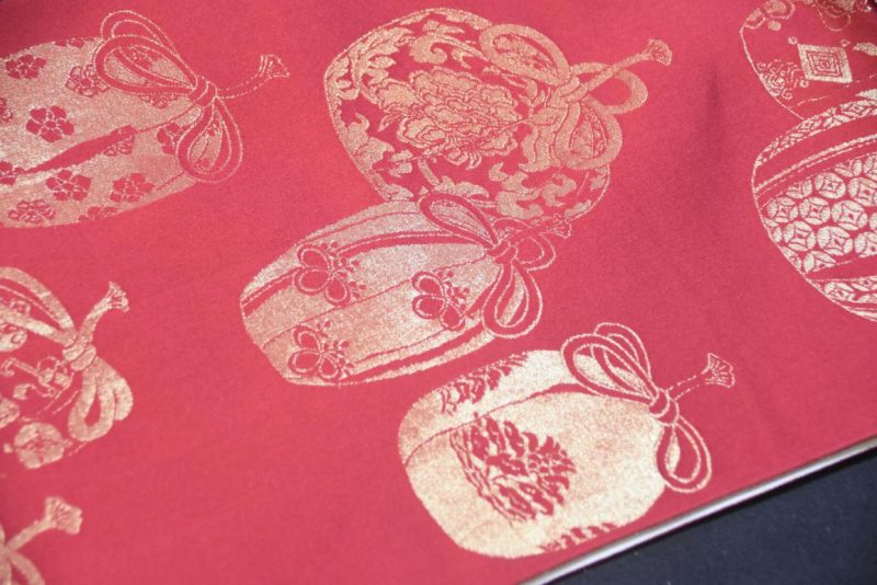Vintage Tea Ceremony Obi decorated with Tea Caddies (Natsume) Length:4000mm - Image 6