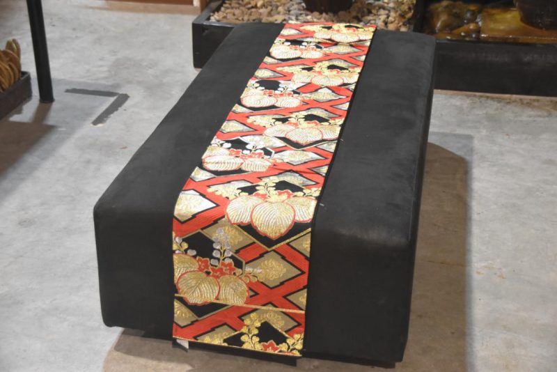 Japanese Red, Black Gold and Silver Obi Sash Width:4000mm