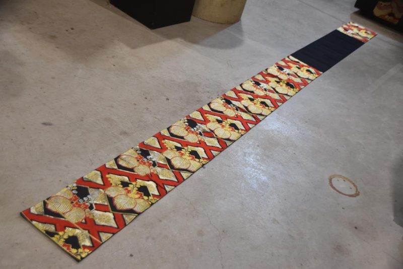 Japanese Red, Black Gold and Silver Obi Sash Width:4000mm - Image 4