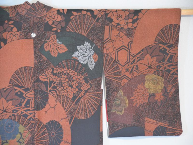 Vintage Black Silk Haori Jacket with Lacquered Threads - Image 6