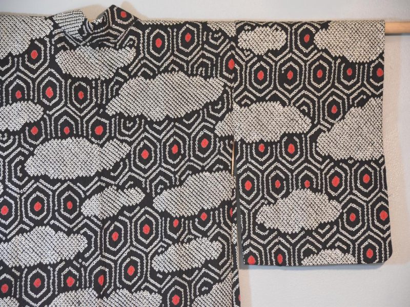 Japanese Vintage Silk Shibori Haori Jacket - Image 6