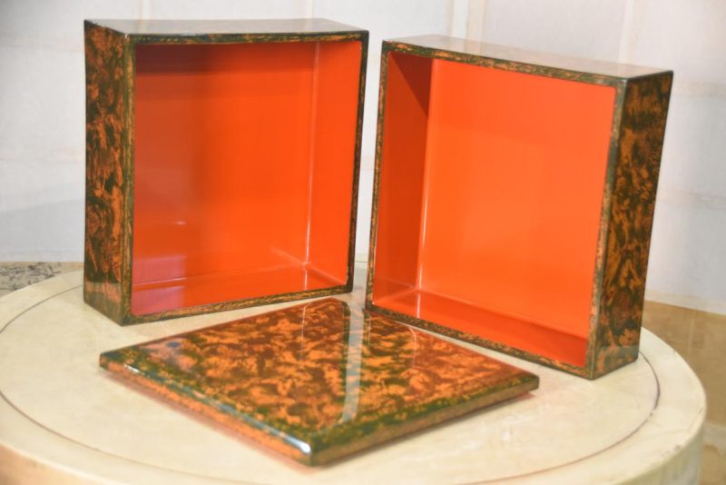 Japanese Wakasa Lacquer Jubako Stacking Lidded Box Width:245mm - Image 9